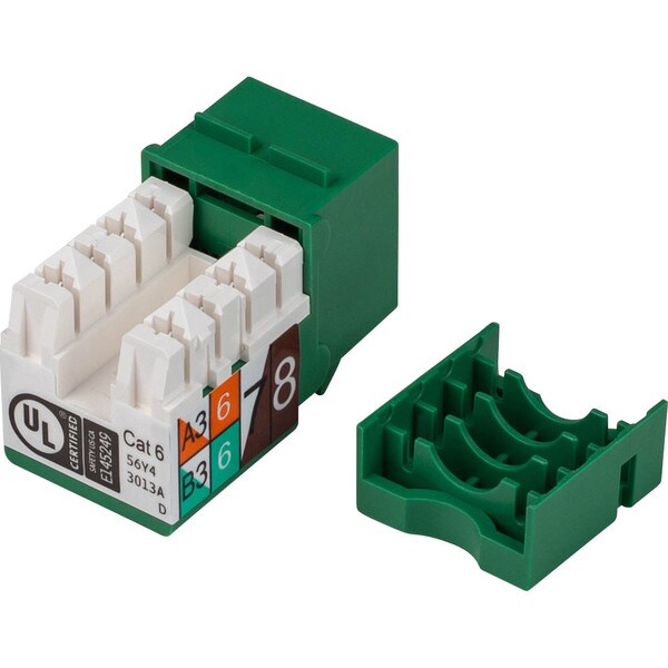 Main product image for Cat 6 Green Keystone Jack Punch Down 150-811